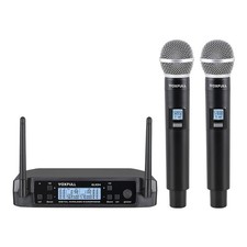Wireless Microphone System Dual Wireless Mics, 2 Handheld Dynamic Microphones...