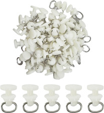 100 PCS Plastic Curtain Track Hooks - Slide Roller Gliders for Ceiling-Mounted D