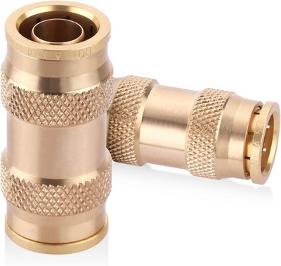 2 Pack 5/8'' Air Brake Line Fitting Push to Connect Union Fittings DOT Brass P...