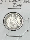 1853 Philadelphia Mint Silver Seated Liberty Dime with Arrows EF Details
