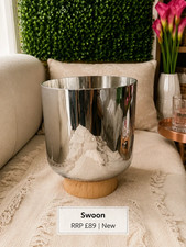 Smoke glass wooden base table lamp quality RRP£89