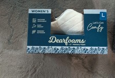 Dearfoams Women's Large 9/10 Indoor/Outdoor Slippers, White NIB