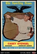 1959 Topps #552 Casey Stengel All-Star Yankees MANAGER HOF 5 - EX