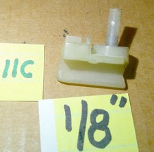 White Pick-up Guide 1/32nd Small 1/8" shaft Slot Car Vintage Original Used 11CC