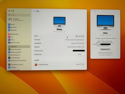apple imac 27 retina 5k 2017 i5 24GB 1TB