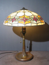 Handel Bronze Table Lamp with 12" Leaded Shade