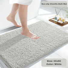 Stylish Bathroom Rug Machine Washable Bath Mat Non Slip Water Absorbent Mats UK