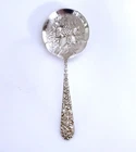 Vintage Kirk Repousse Sterling Silver Berry Spoon Floral Fruit 28g.