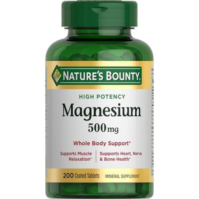 Nature's Bounty Magnesium Supplements 500 Mg 200 Count (Pack of 1)