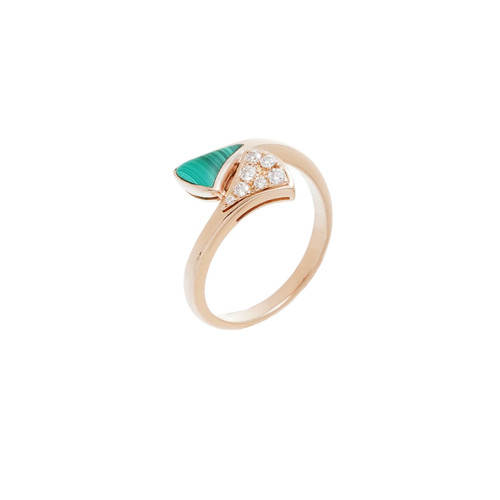 BVLGARI DIVAS' DREAM #51 Ring Malachite Diamond 750PG US#5-3/4 P0083781