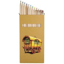 12 x 'Vintage Romany Caravan' Long Colour Pencils (PE00071377)