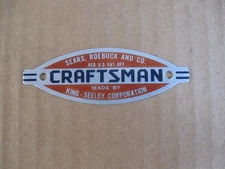 Craftsman King Seeley 8" Table Saw 103 3" NAME BADGE  NIce!
