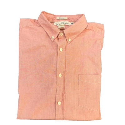 LOGG by H&M Regular Fit Light Wash Salmon Button Down Shirt Men Sz XL Oxford - Image 1 of 4