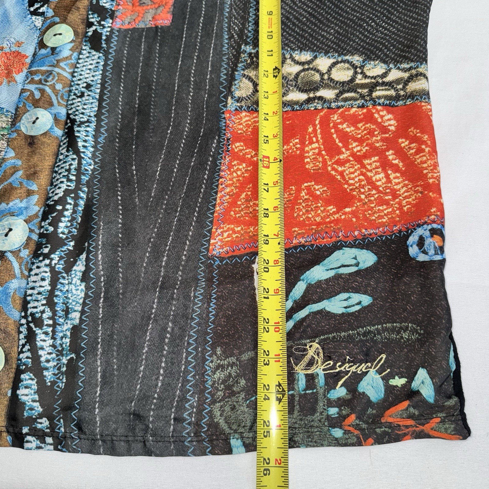 Desigual Multicolor Patchwork Brand Embroidered T… - image 9