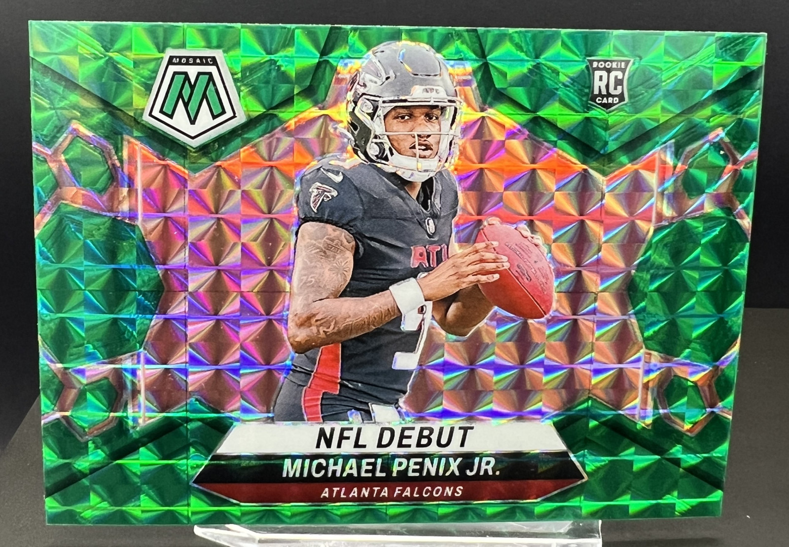 Michael Penix Jr. 2024 Panini Mosaic Green Prizm #274 RC NFL Debut Falcons