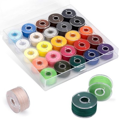 UzecPk 25pcs Assorted Colors Sewing Thread, Embroidery Bobbins, Prewound Bobb...