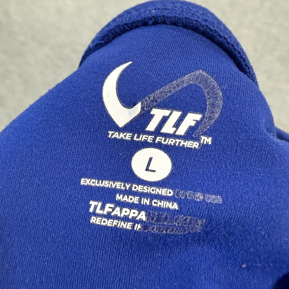 TLF Sports Bra Women L Blue Strappy Back Ruched Front Athletic Workout Top - Image 3 of 4