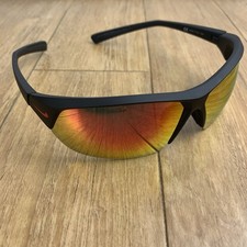 Nike Skylon Ace Sunglasses Mens Black Red Mirrored Wrap Made in Italy EV1125-006