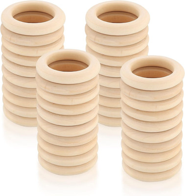 Holzringe Bastelset 40 Stück 55mm für DIY Schmuck und Dekorationen
