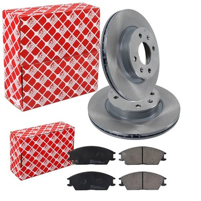 FEBI BREMSSCHEIBEN 256mm + BELÄGE VORNE passend für HYUNDAI GETZ TB Bj 2002-2009