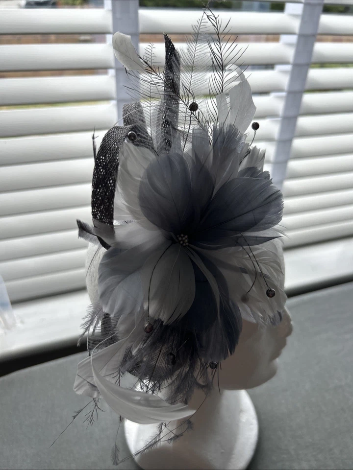 Jacques Vert Grey Mix Floral Hair Fascinator On A Headband Mother Of The Bride - Image 2 of 4