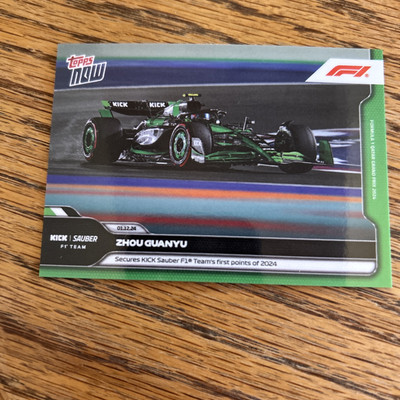 2024 Topps Now F1 Zhou Guanyu Team Kick Sauber First Points of 2024 #77 In Hand