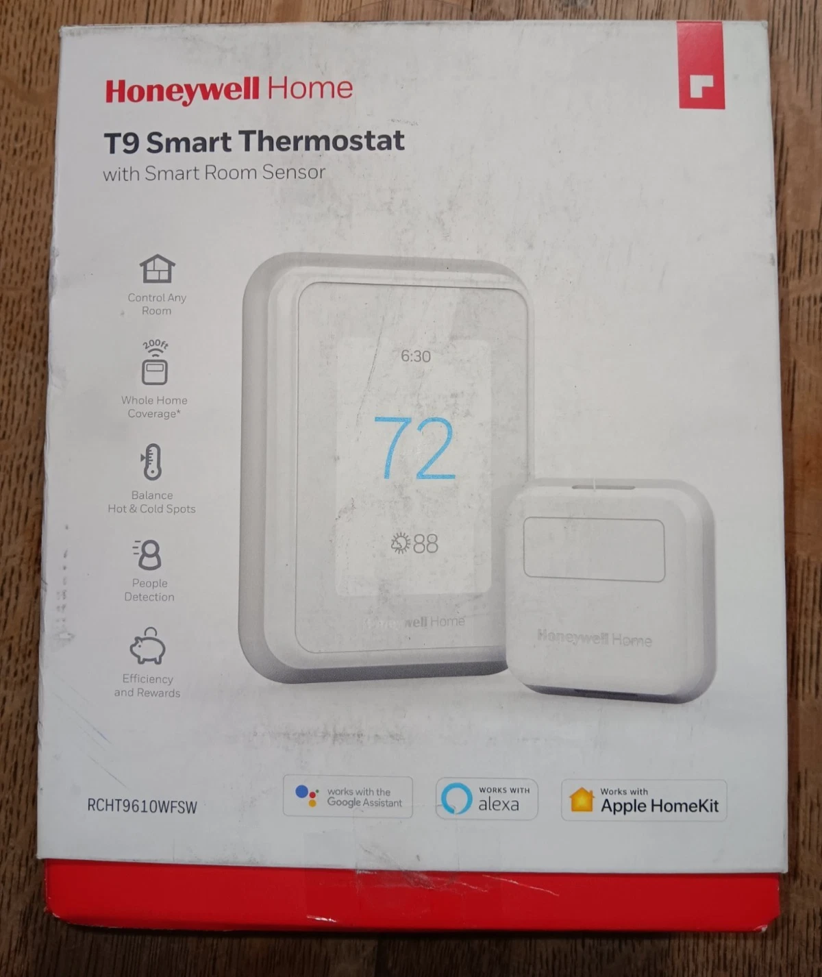 Honeywell T9 WiFi Smart Touchscreen Thermostat Display, Alexa & Google Assist