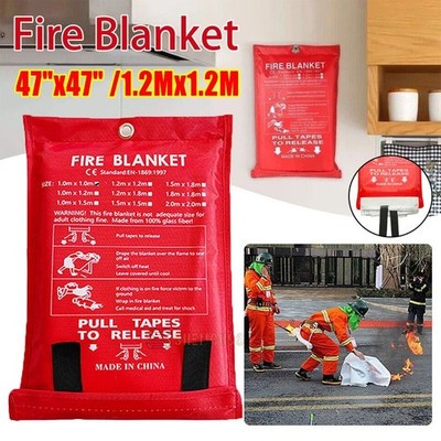X-Large Fire Blanket Fireproof For Home Kitchen Office Caravan Emergency Safety