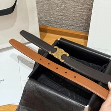 Celine Medium Brown-Black Reversible Belt, Size 85