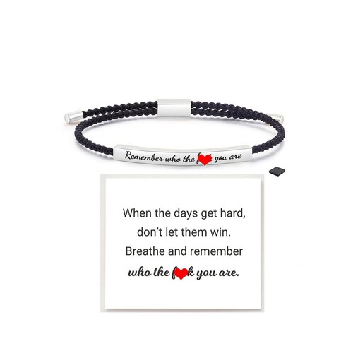 Motivations-Armband 'Remember Who The F You Are' – Verstellbar, Geflochten & Inspirierend Als Geschenk Für Frauen & Teens