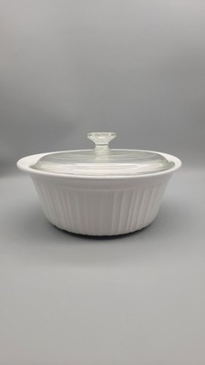 CorningWare French White Round Casserole Dish with Glass Lid 2 Qt