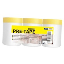 ADHES Pre Taped Masking Film with Adhesive Edge, 22 inch x 550mm x 30m-3rolls