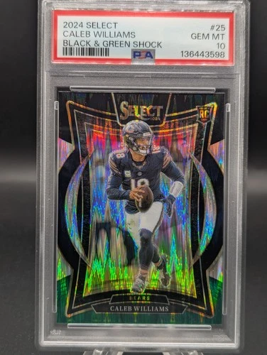 2024 PANINI SELECT Rookie BLACK & GREEN SHOCK #25 CALEB WILLIAMS RC PSA 10