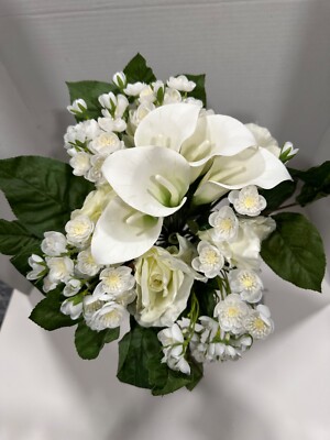 Bridal Wedding Bouquet ivory 16 inches length 12 inches wide