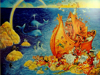 NOAH'S ARK PICTURE RELIGIOUS BILL BELL ART PRINT 16X20 | eBay
