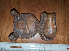 Vintage Sailboat Ashtray Wood Cigar Cigarette Pipe