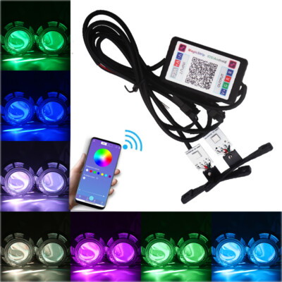 Car Devil Eye Demon Evil Eyes RGB Headlights DRL for 2.8inch BI