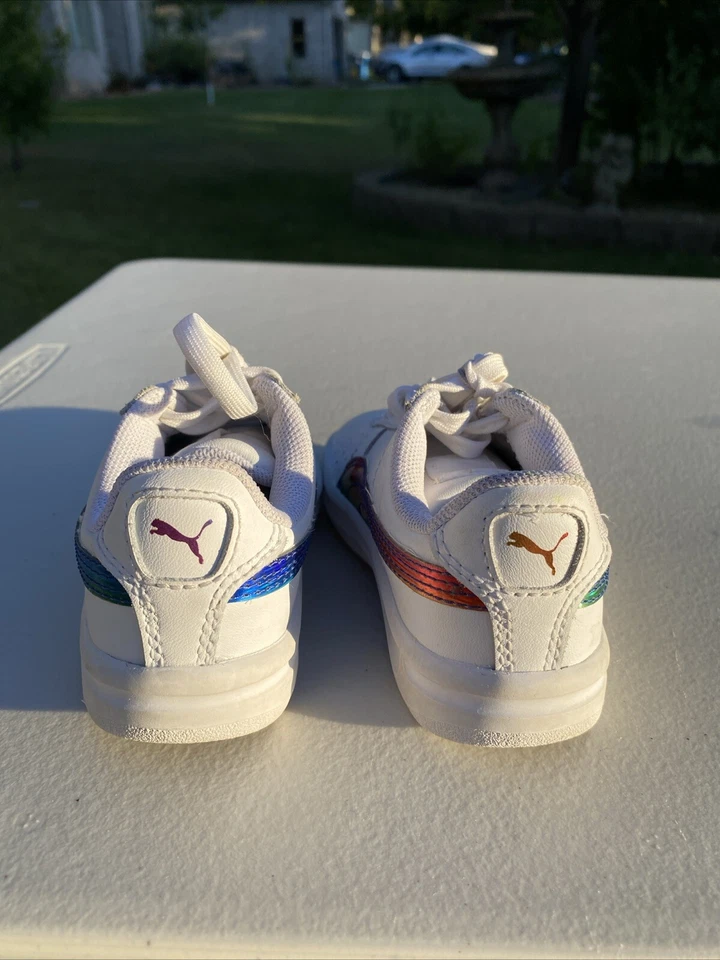 Puma Gv Plataforma Especial Juvenil Blanco Tenis Zapatos Holograma Arco Iris Foto 3 de 4