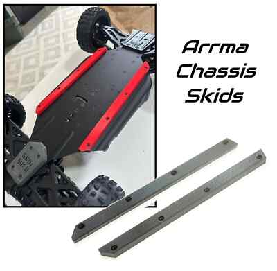Chassis Skid Slide Rails for Arrma Typhon, Kraton, Notorious 6s (Black)