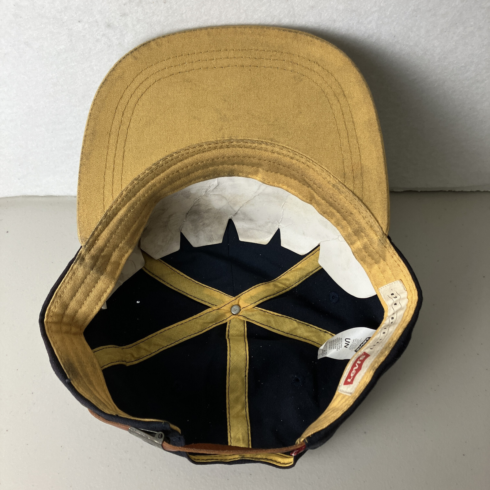 Levi's Hat Cap Adjustable Strapback Navy Blue & Y… - image 9