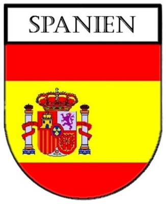 2 Stk. Aufkleber - Sticker-Wappen - Nationalflagge Spanien - 50x65 mm