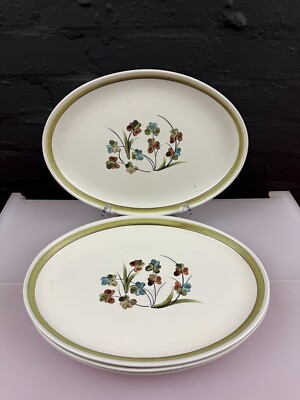 4 x Denby Shamrock ovale Steak Speiseteller 32 cm x 23,5 cm breit Set