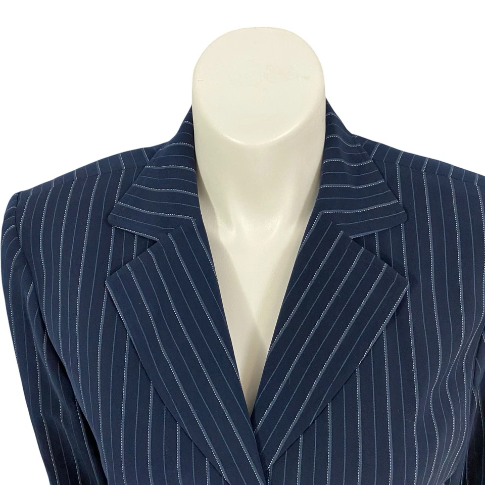 East 5th Blazer Womens 20T Blue Pinstripe Jacket Career Professional Work Office - Image 4 of 4