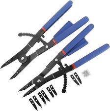 16" Snap Ring Pliers Retaining Ring Ratcheting Tool Straight 45° 90° Tips