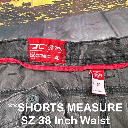 Vintage Jordan Craig Camo Cargo Shorts Herren 38 Fallschirmjäger Baggy grau schwarz Hip Hop - Bild 3 von 11