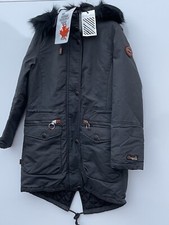 Khujo Colleen Winter Parka Coat Ash Grey / Black Size S Bnwt
