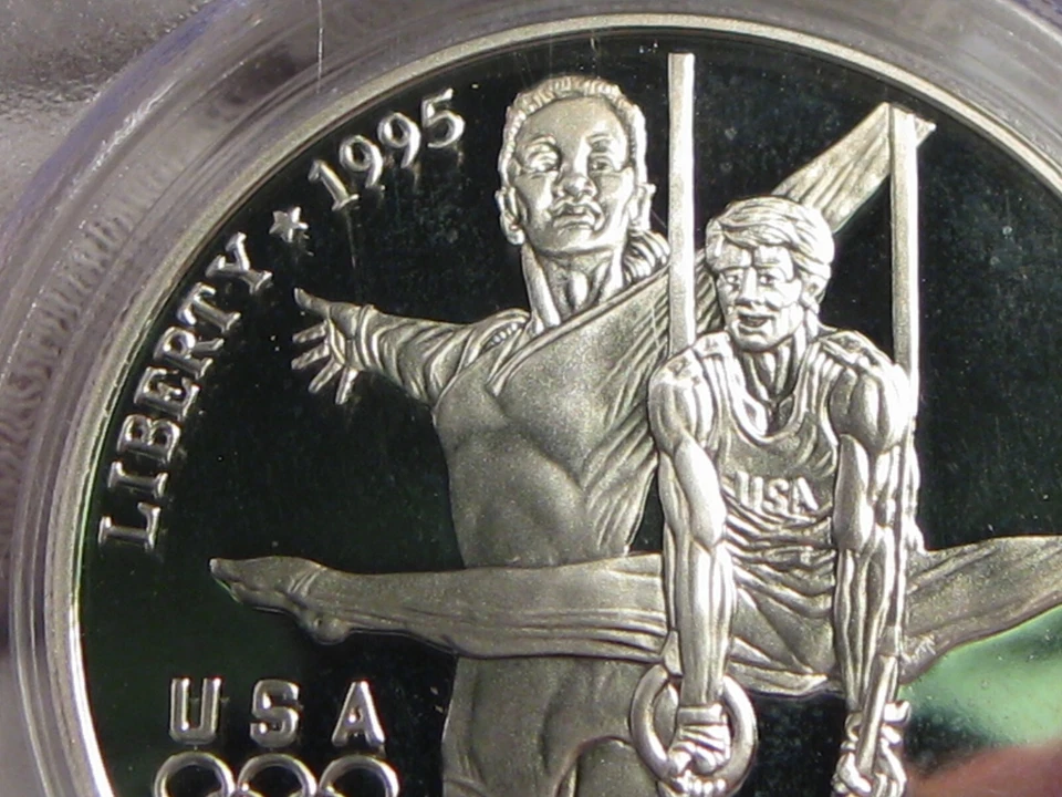 Deep Cameo Proof 1995-P Gymnastic Silver US Commem Dollar PCGS PR69DCAM. #19 - Image 3 of 4