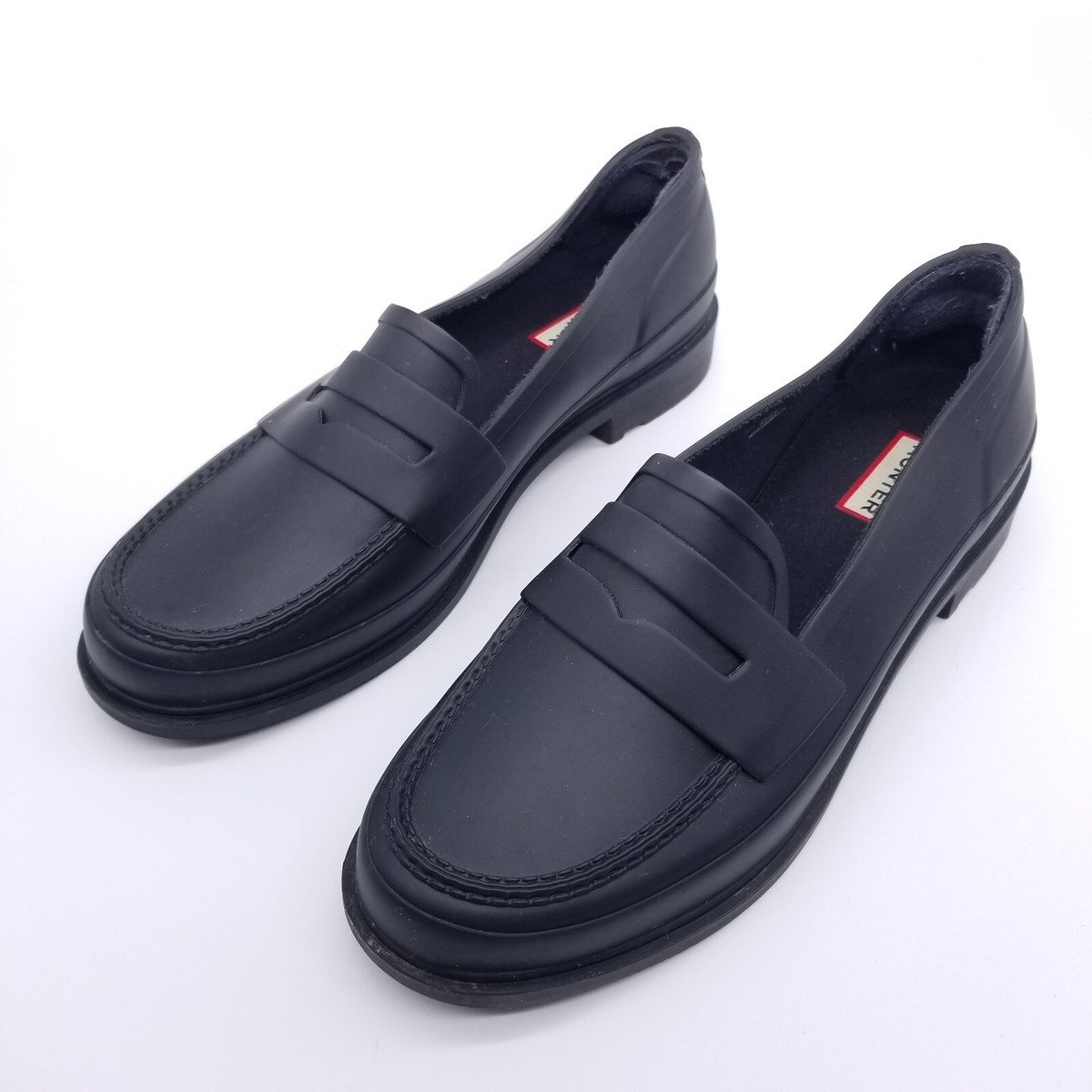 Hunter Loafer Women's 9 Black Penny Slip-On Shoes Rubber