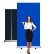 Blue Large Retractable Backdrop Stand for Video Photographi Streaming