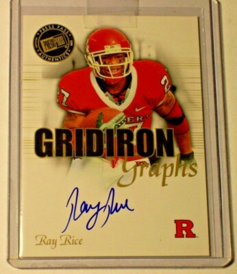 2008 Press Pass SE Gold Gridiron Graphs Autograph Ray Rice Rutgers Ravens